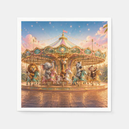 Guardanapo De Papel Merry Go Round da Selva Mágica