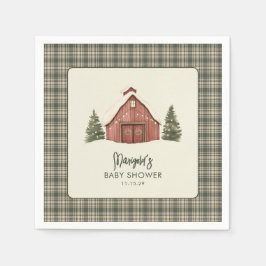 Guardanapo De Papel Merry Little Christmas Rustic Baby Shower Napkin