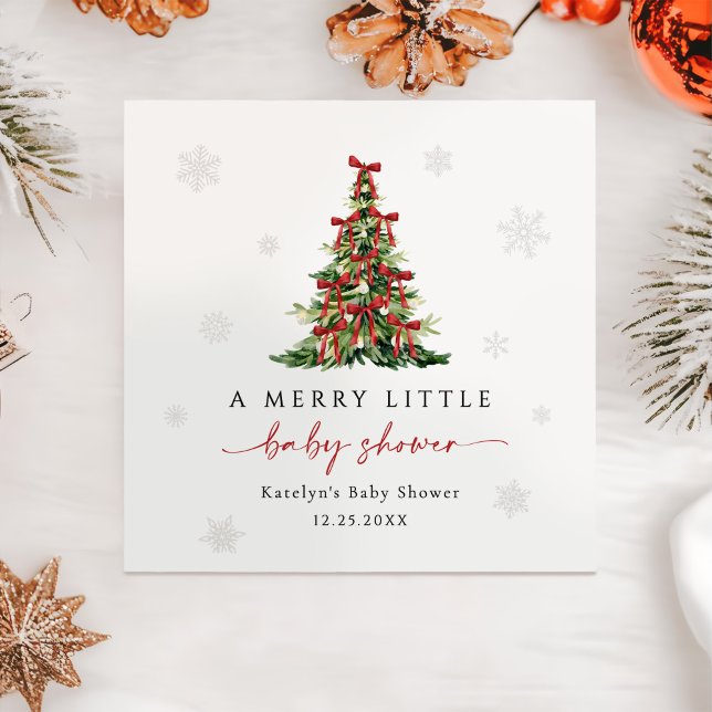 Guardanapo De Papel Merry Little Christmas Tree Baby Shower (Criador carregado)