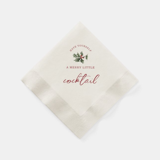 Guardanapo De Papel Merry Little Cocktail Christmas Napkins (Canto)