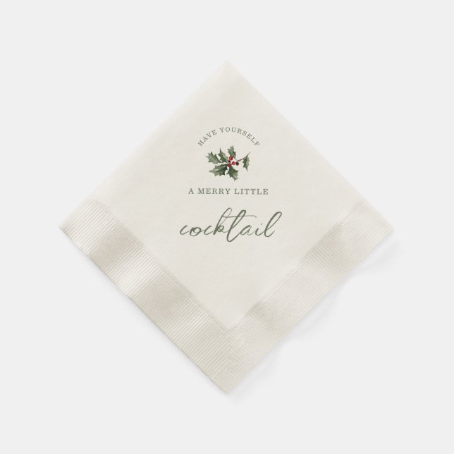 Guardanapo De Papel Merry Little Cocktail Christmas Napkins (Canto)