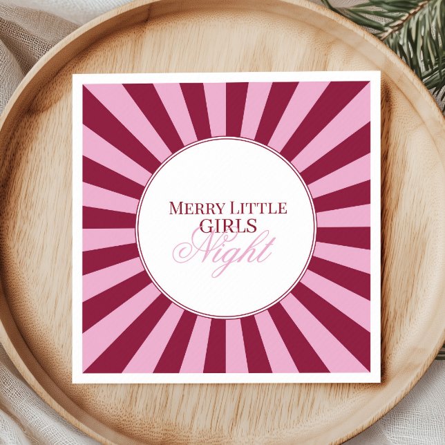 Guardanapo De Papel Merry little red stripe Christmas Party Napkin (Criador carregado)