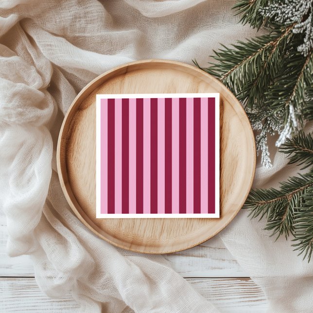 Guardanapo De Papel Merry little red stripe Christmas Party Napkin (Criador carregado)