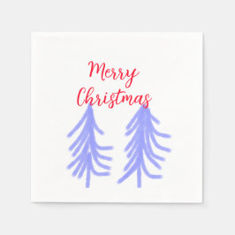 Guardanapo De Papel Merry Natal - Pinheiros de pinheiros roxos