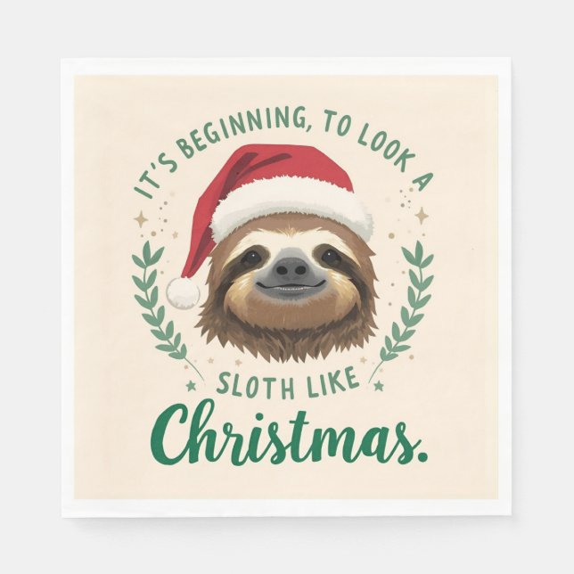 Guardanapo De Papel Merry Slothmas, Napkins (Frente)