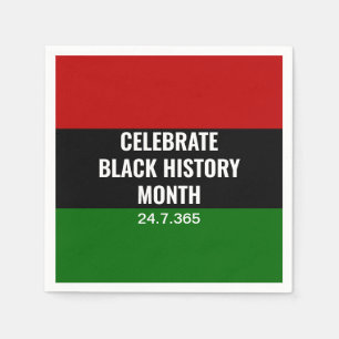 Guardanapo De Papel MÊS DE HISTÓRIA NEGRA  Celebração  Verde-Preto