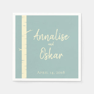 Guardanapo De Papel Mesa De Casamento De Casal Azul Simples De Casca D