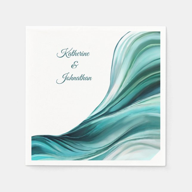 Guardanapo De Papel Mesa de Casamento Moderno Decor-Emerald Green- (Frente)
