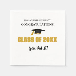 Guardanapo De Papel Mesa de Graduação Dourada Elegante Napkin