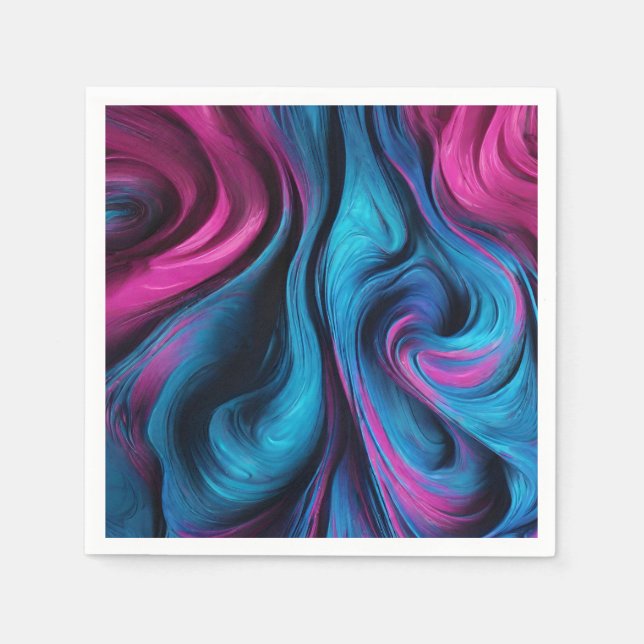 Guardanapo De Papel Mesa moderna - Azul-Decor e Rosa- (Frente)