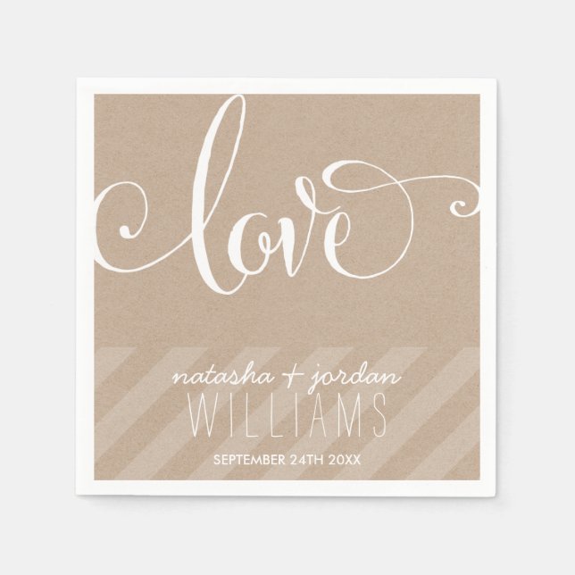 Guardanapo De Papel Mesa WEDDING DECOR tipo de script elegante love kr (Frente)