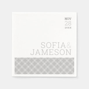 Guardanapo De Papel Mesa WEDDING simples cinza pálida de tipo moderno