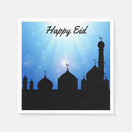 Guardanapo De Papel Mesquita Feliz Eid com Sunrays - Papel Napkin