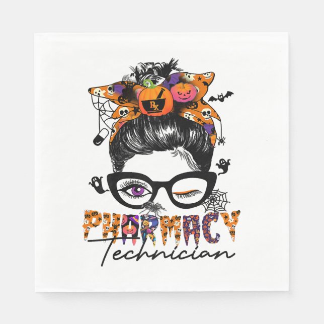 Guardanapo De Papel Messn Pharmacy Technician Halloween Party (Frente)