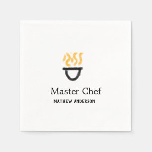 Guardanapo De Papel Mestre chef adicionar nome panela preta fumaça de