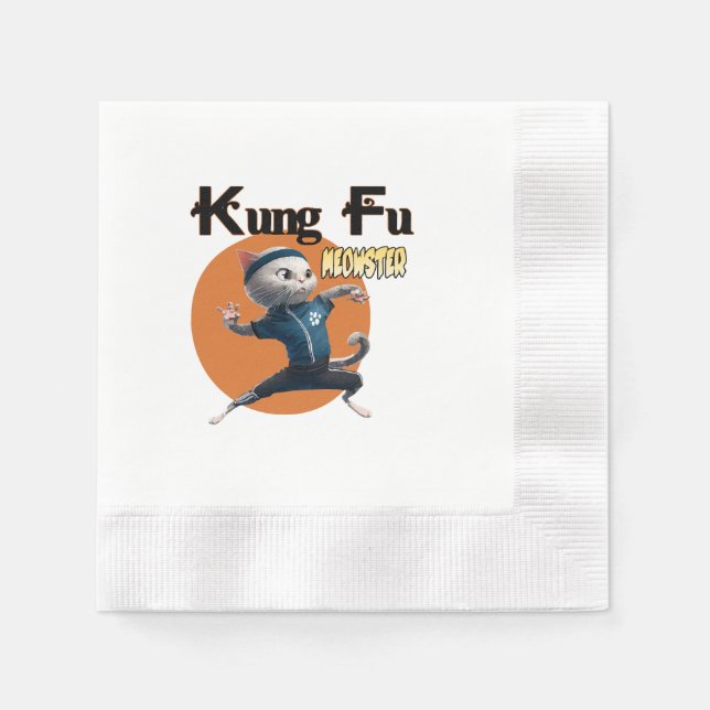 Guardanapo De Papel Mestre de Kung Fu Meow (Frente)