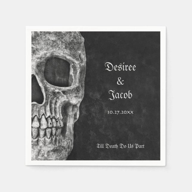 Guardanapo De Papel Metade Gótica, Legal, Negra E Grunge Branco (Frente)