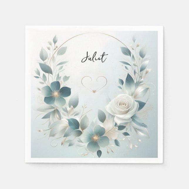 Guardanapo De Papel Metal Glam Brilhante Prata Alta Qualidade para Chá (Frente)