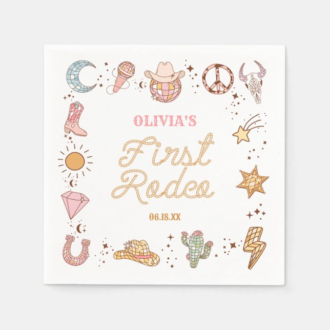 Guardanapo De Papel Meu Primeiro Festa de primeiro aniversario Rodeo D (Frente)