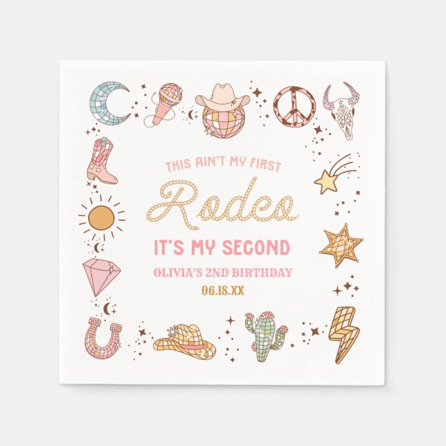 Guardanapo De Papel Meu Segundo Partido segundo aniversário Rodeo Ocid (Frente)