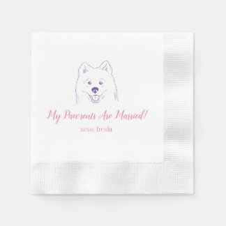 Guardanapo De Papel Meus Pawrents São Casados Samoyed Casamento Napkin