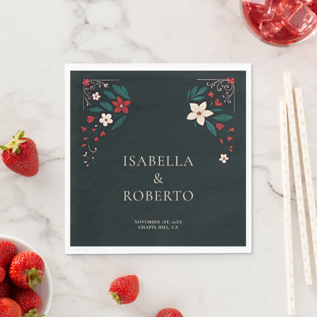 Guardanapo De Papel Mexican Rustic Elegant Christmas Red Wedding (Insitu)