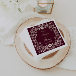 Guardanapo De Papel Mexican Talavera Deep Red Wedding 