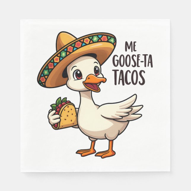 Guardanapo De Papel Mi Goose ta tacos Engraçado Taco Mexicano (Frente)