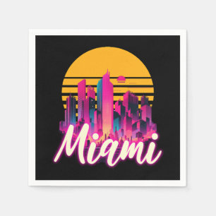 Guardanapo De Papel Miami no pôr do sol
