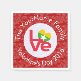 Guardanapo De Papel Mianmar Sinalizador birmanês Heart LOVE