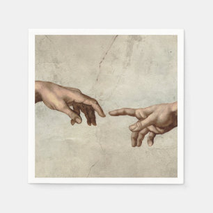 Guardanapo De Papel Michaelangelo mãos criação adam deus