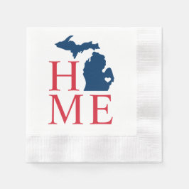 Guardanapo De Papel Michigan Home Red White Blue City Heart