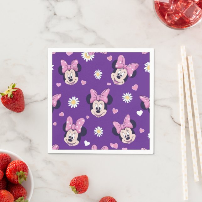 Guardanapo De Papel Mickey Mouse Polka Dot  purple Baby Shower (Insitu)
