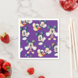 Guardanapo De Papel Mickey Mouse Polka Dot purple Baby Shower