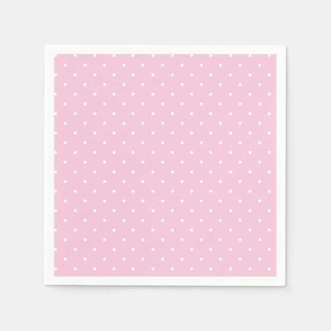 Guardanapo De Papel Micro Bolinhas Branco - Rosa Claro (Frente)