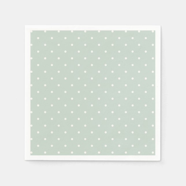 Guardanapo De Papel Micro Bolinhas de Primavera | Sage Suave (Frente)