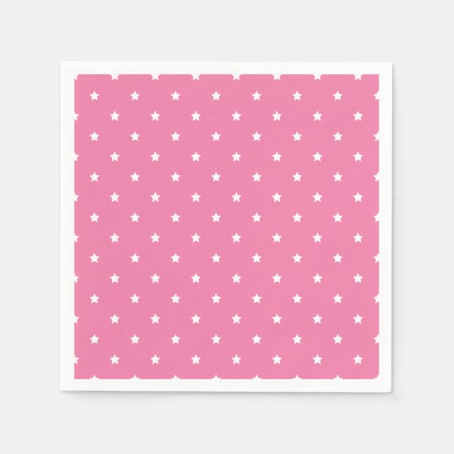 Guardanapo De Papel Micro Stars Branco - Rosa Fuchsia (Frente)