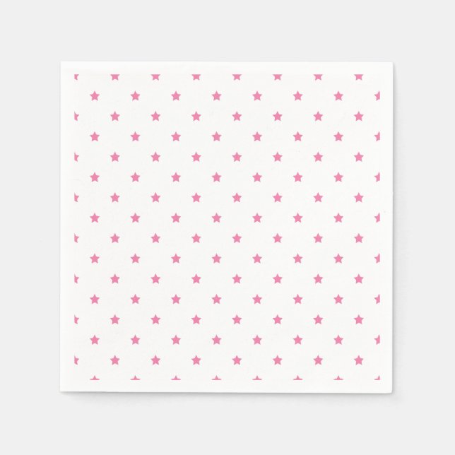 Guardanapo De Papel Micro Stars Fuchsia Pink - White (Frente)