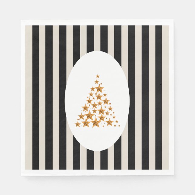 Guardanapo De Papel Mid century christmas tree with Golden star (Frente)
