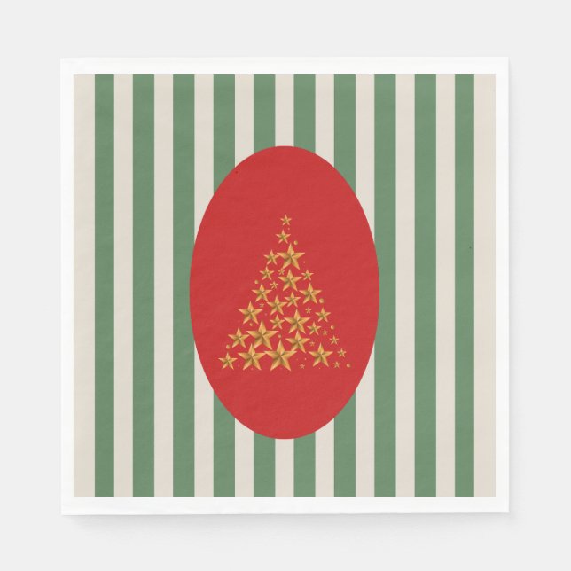 Guardanapo De Papel Mid century christmas tree with Golden star (Frente)