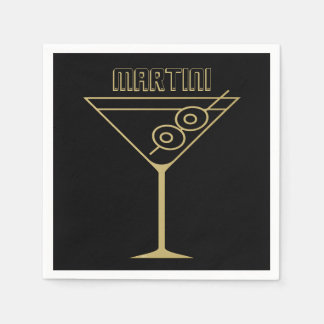Guardanapo De Papel Mid Century Modern Gold 2 Olive Martini