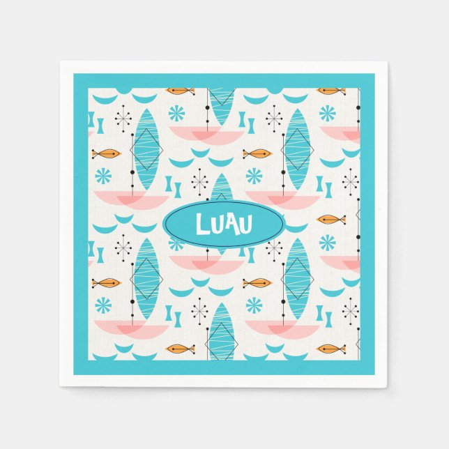 Guardanapo De Papel Mid Century Pink Catamaran (Frente)