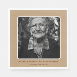 Guardanapo De Papel Milestone Neutral Foto de 100º Aniversário