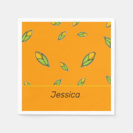 Guardanapo De Papel Milho de nome personalizado em laranja