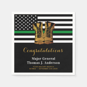 Guardanapo De Papel Military Retirement Thin Green Line Boots Party