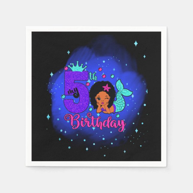 Guardanapo De Papel Minha Sereia de Aniversário 5 (Frente)