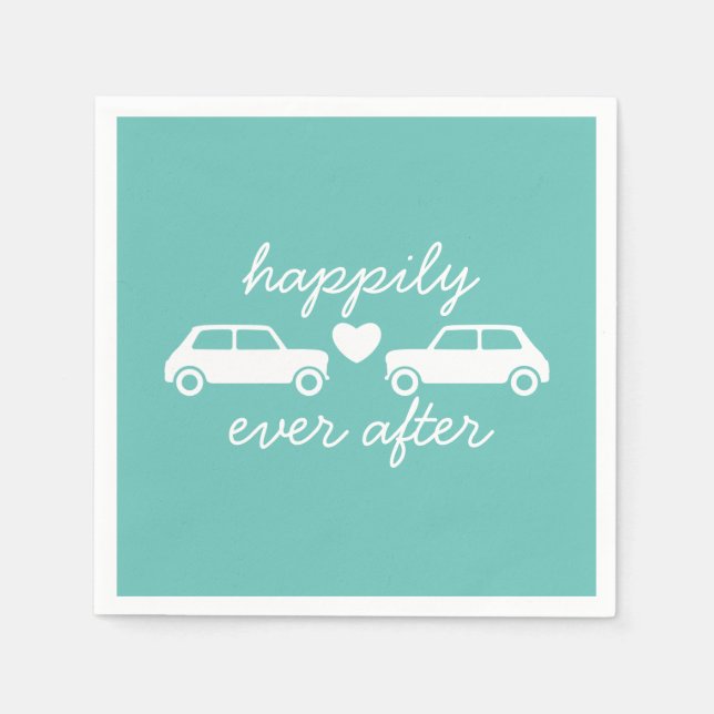 Guardanapo De Papel Mini Cooper Hearts - Teal - Feliz Sempre Depois (Frente)