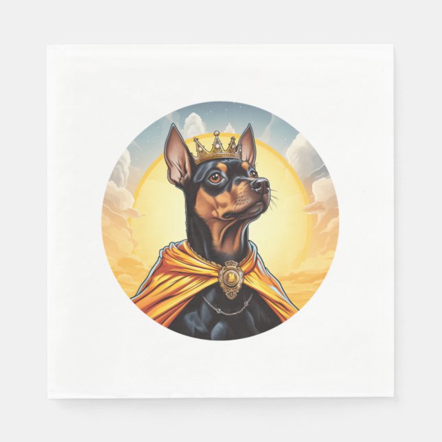 Guardanapo De Papel Miniatura Pinscher Dog King (Frente)