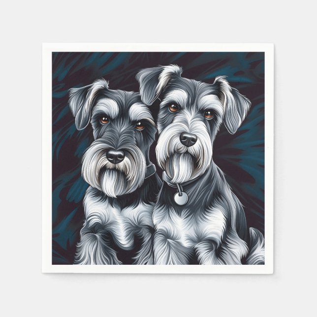 Guardanapo De Papel Miniatura Schnauzer Pals (Frente)