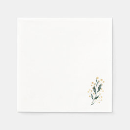 Guardanapo De Papel Minimal Botanical | Soft Greenery & Gold Accent